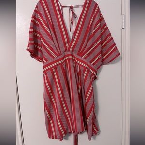 Red striped short dress